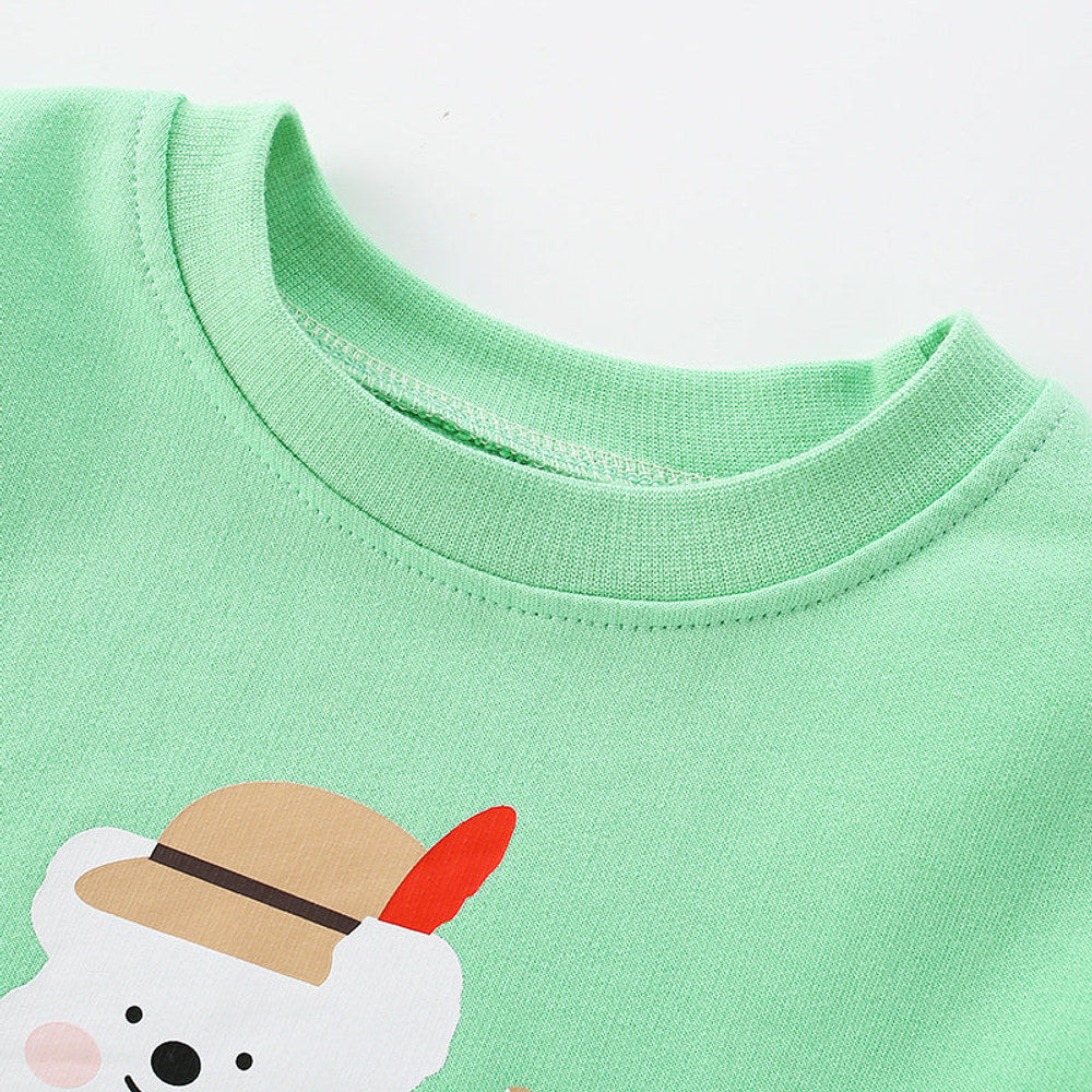 MyKids-USA® Baby Boy And Girl Violin Bear Pattern O-Neck Cotton Hoodie