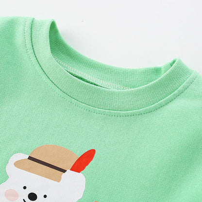 MyKids-USA® Baby Boy And Girl Violin Bear Pattern O-Neck Cotton Hoodie