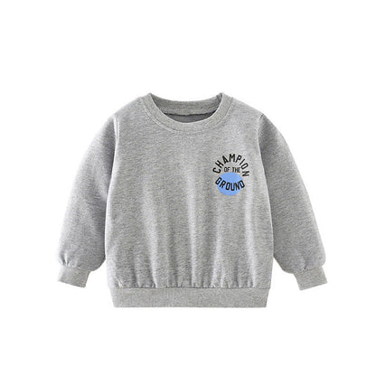 MyKids-USA® Baby Boy Slogan Print Pattern Solid Color Hoodie