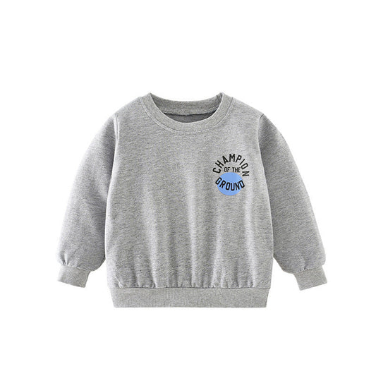Baby Boy Slogan Print Pattern Solid Color Autumn Hoodie