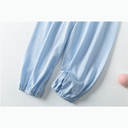 MyKids-USA® Baby Pattern Embroidery Solid Color Wide-Leg Long Pants With Pockets