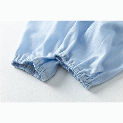 MyKids-USA® Baby Pattern Embroidery Solid Color Wide-Leg Long Pants With Pockets