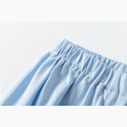 MyKids-USA® Baby Pattern Embroidery Solid Color Wide-Leg Long Pants With Pockets