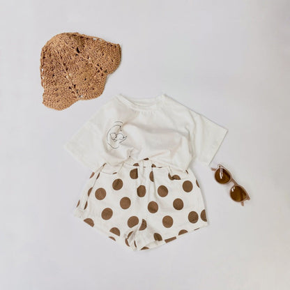 MyKids-USA® Baby Girl Polka Dot Pattern Basic Shorts With Pockets
