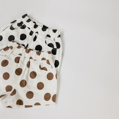 MyKids-USA® Baby Girl Polka Dot Pattern Basic Shorts With Pockets