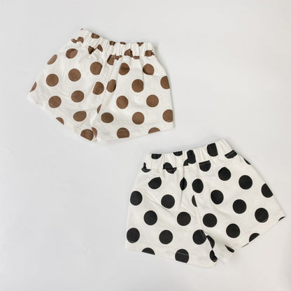 MyKids-USA® Baby Girl Polka Dot Pattern Basic Shorts With Pockets