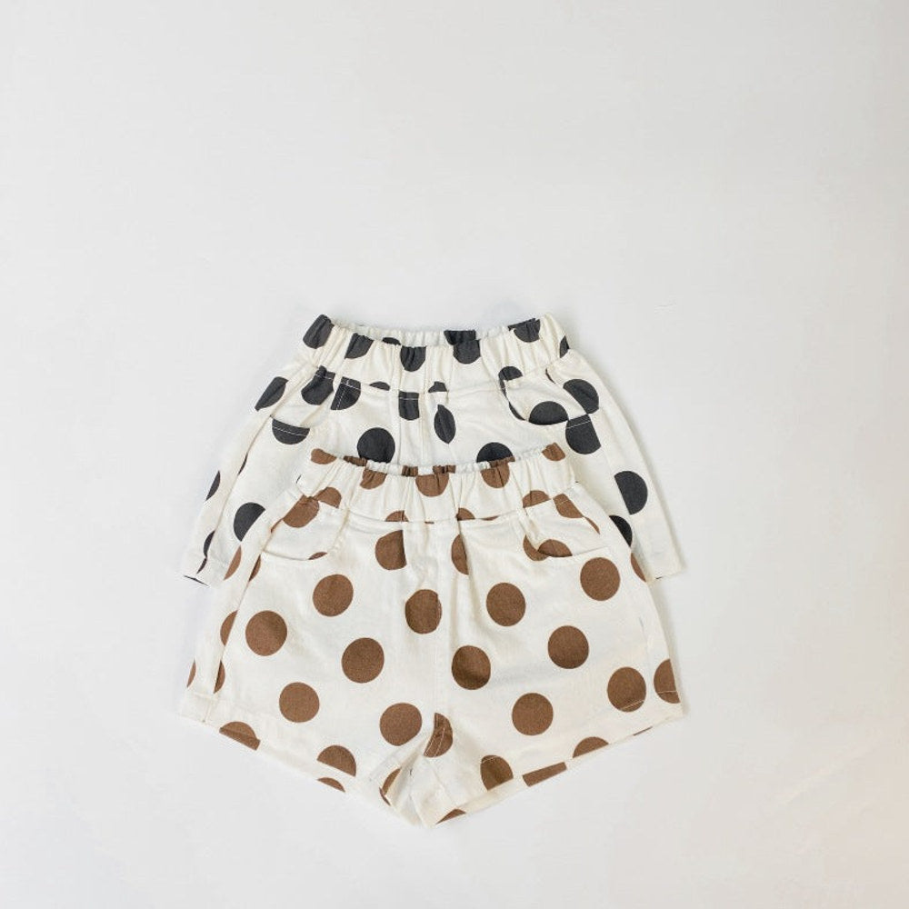 MyKids-USA® Baby Girl Polka Dot Pattern Basic Shorts With Pockets