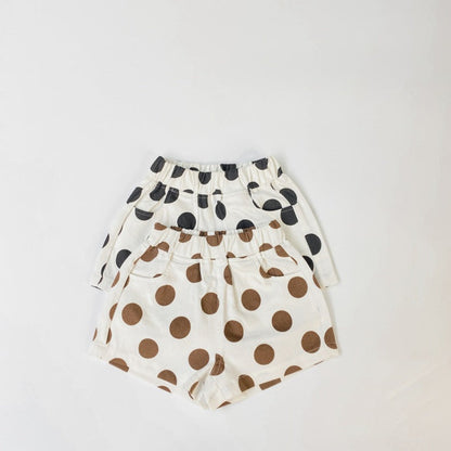 MyKids-USA® Baby Girl Polka Dot Pattern Basic Shorts With Pockets