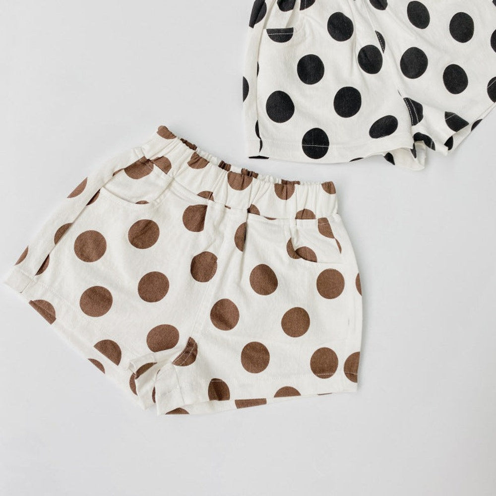 MyKids-USA® Baby Girl Polka Dot Pattern Basic Shorts With Pockets