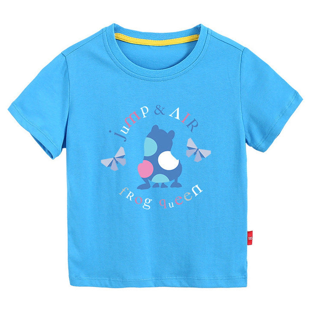 MyKids-USA® Baby Colorful Frog Print Pattern Short-Sleeved Round Collar Casual T-Shirt