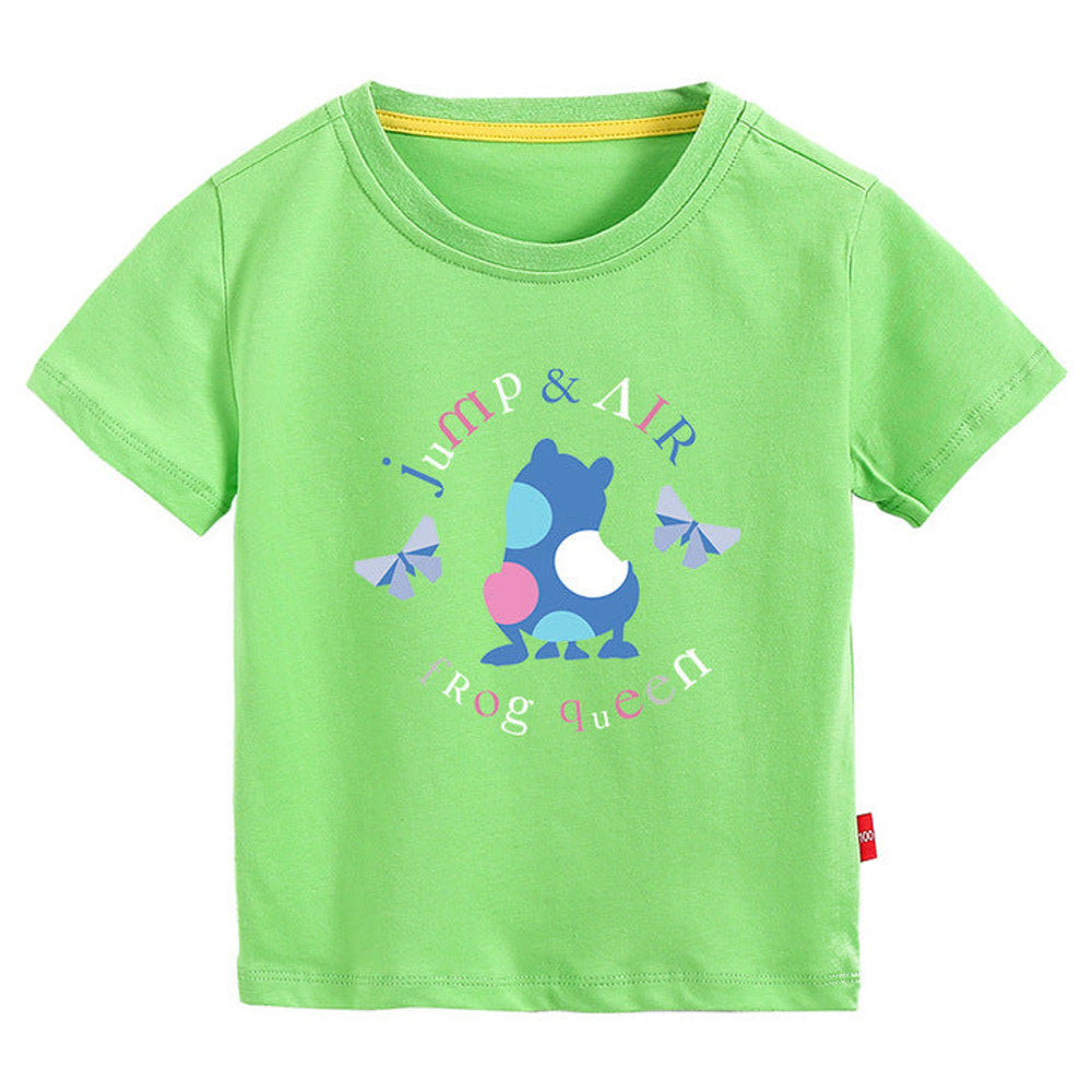 MyKids-USA® Baby Colorful Frog Print Pattern Short-Sleeved Round Collar Casual T-Shirt