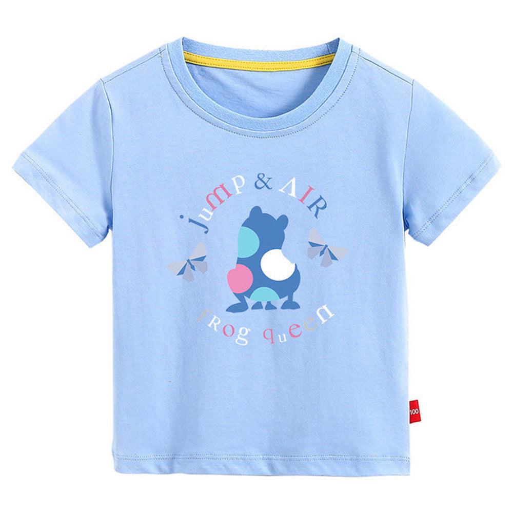 MyKids-USA® Baby Colorful Frog Print Pattern Short-Sleeved Round Collar Casual T-Shirt