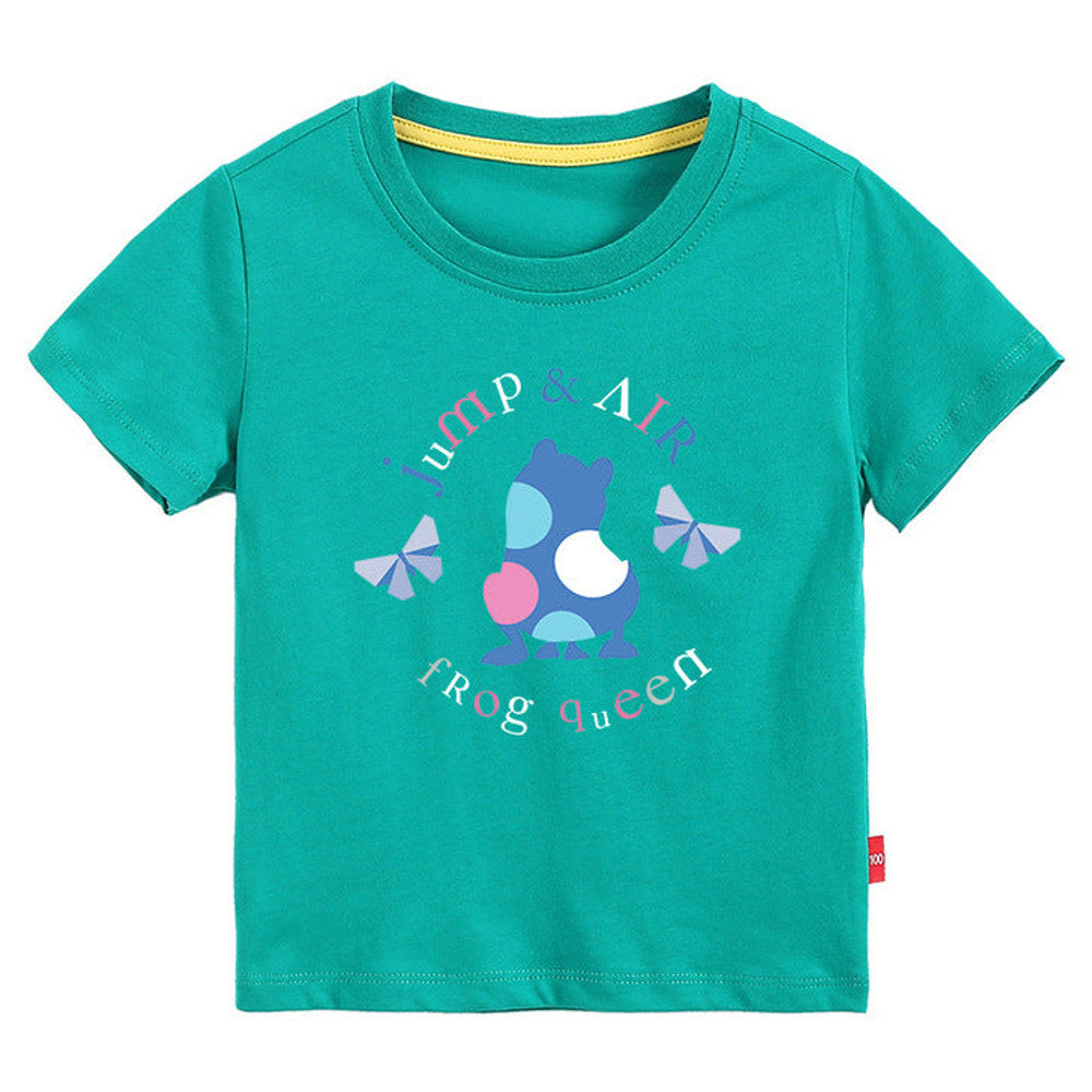 MyKids-USA® Baby Colorful Frog Print Pattern Short-Sleeved Round Collar Casual T-Shirt