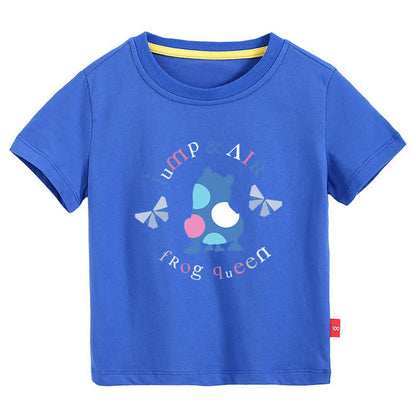 MyKids-USA® Baby Colorful Frog Print Pattern Short-Sleeved Round Collar Casual T-Shirt