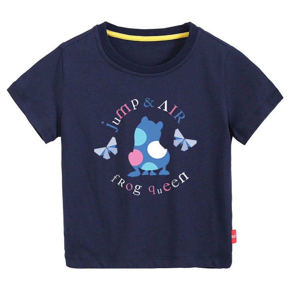 MyKids-USA® Baby Colorful Frog Print Pattern Short-Sleeved Round Collar Casual T-Shirt