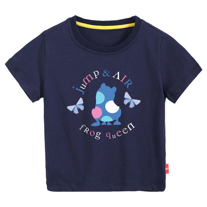 MyKids-USA® Baby Colorful Frog Print Pattern Short-Sleeved Round Collar Casual T-Shirt