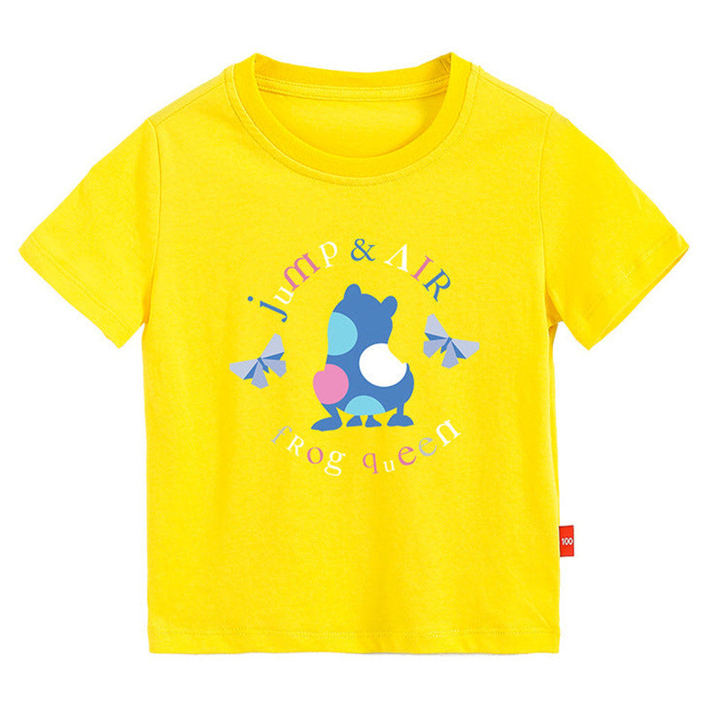 MyKids-USA® Baby Colorful Frog Print Pattern Short-Sleeved Round Collar Casual T-Shirt