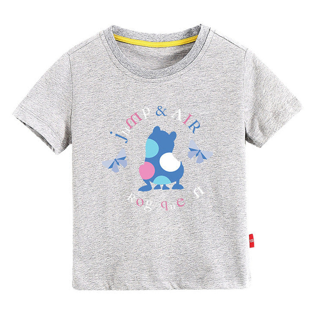 MyKids-USA® Baby Colorful Frog Print Pattern Short-Sleeved Round Collar Casual T-Shirt