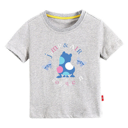 MyKids-USA® Baby Colorful Frog Print Pattern Short-Sleeved Round Collar Casual T-Shirt