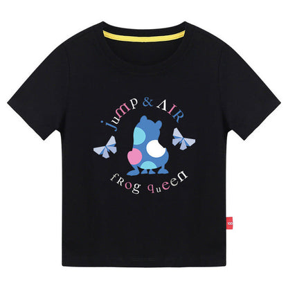 MyKids-USA® Baby Colorful Frog Print Pattern Short-Sleeved Round Collar Casual T-Shirt