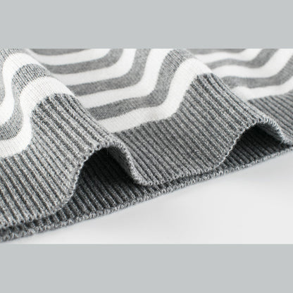 MyKids-USA® Boys Strips Contrast Colors Round Collar Knitwear