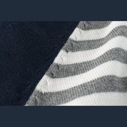 MyKids-USA® Boys Strips Contrast Colors Round Collar Knitwear