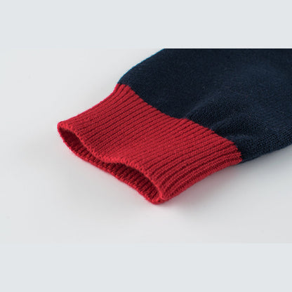 MyKids-USA® Boys Strips Contrast Colors Round Collar Knitwear