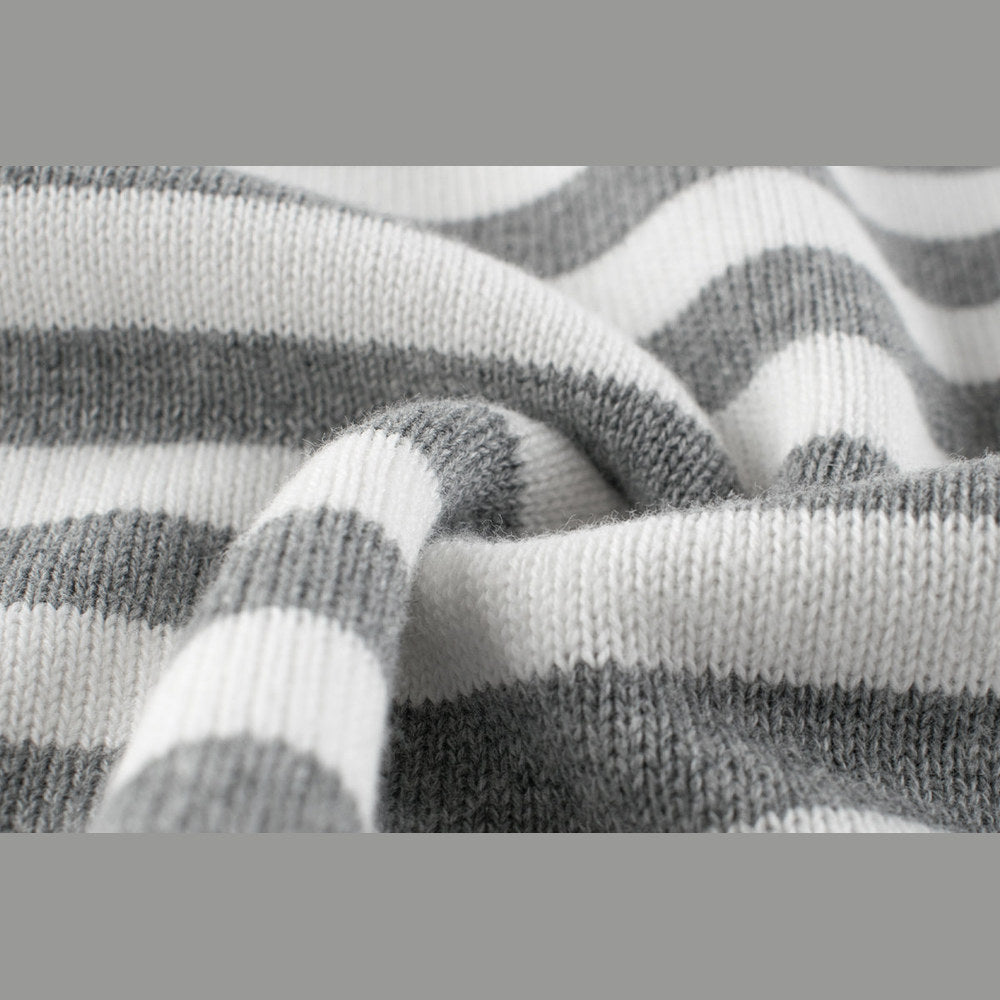MyKids-USA® Boys Strips Contrast Colors Round Collar Knitwear