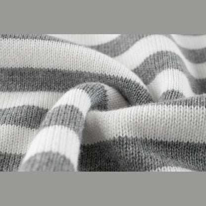 MyKids-USA® Boys Strips Contrast Colors Round Collar Knitwear