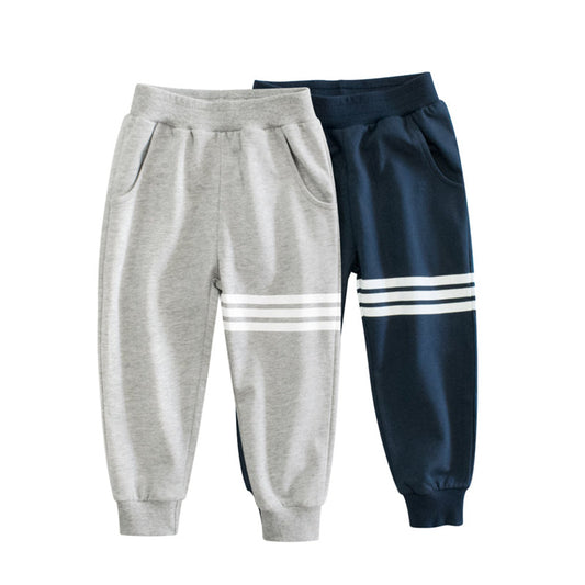 MyKids-USA® Boys Strips On Left Legs Sports Pants In