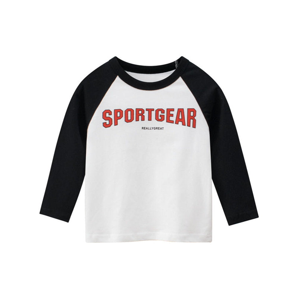 MyKids-USA® Boys Sportgear Letter Print Round Collar Long-Sleeved T-Shirt