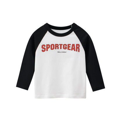 MyKids-USA® Boys Sportgear Letter Print Round Collar Long-Sleeved T-Shirt