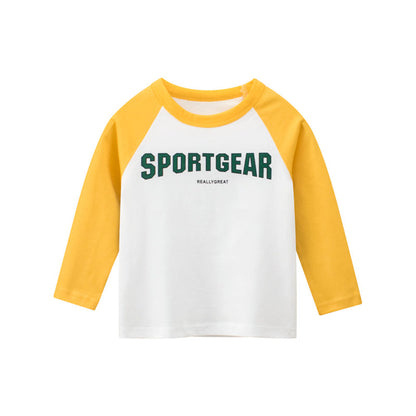 MyKids-USA® Boys Sportgear Letter Print Round Collar Long-Sleeved T-Shirt
