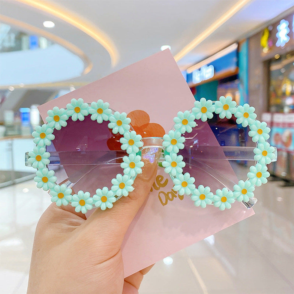 MyKids-USA® Girls Lovely Sunflower Round Frame Sunglasses