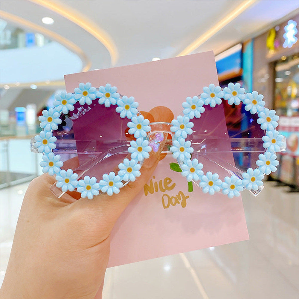 MyKids-USA® Girls Lovely Sunflower Round Frame Sunglasses