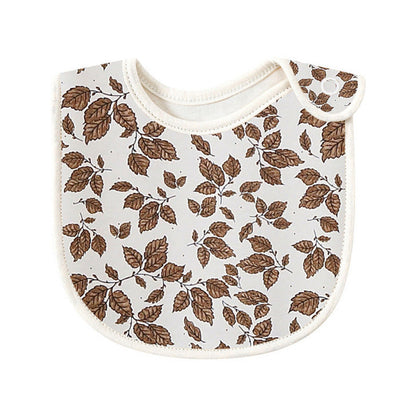 MyKids-USA® Baby Floral Print Covered Button Design Water Absorbing Bibs