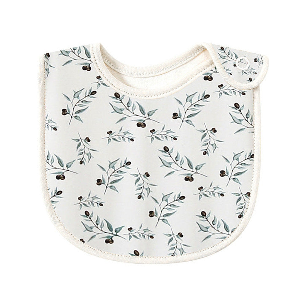 MyKids-USA® Baby Floral Print Covered Button Design Water Absorbing Bibs
