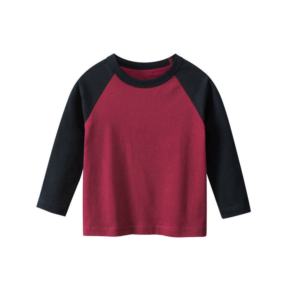 MyKids-USA® Boys Multi Colors Contrast Round Collar Long Sleeve T-Shirt