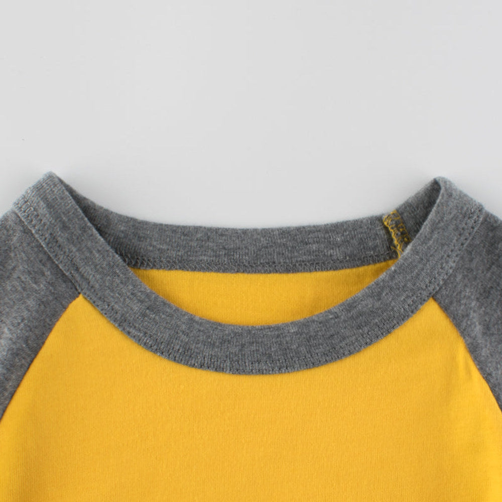 MyKids-USA® Boys Multi Colors Contrast Round Collar Long Sleeve T-Shirt