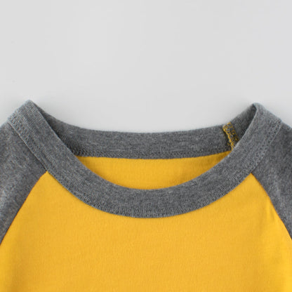 MyKids-USA® Boys Multi Colors Contrast Round Collar Long Sleeve T-Shirt