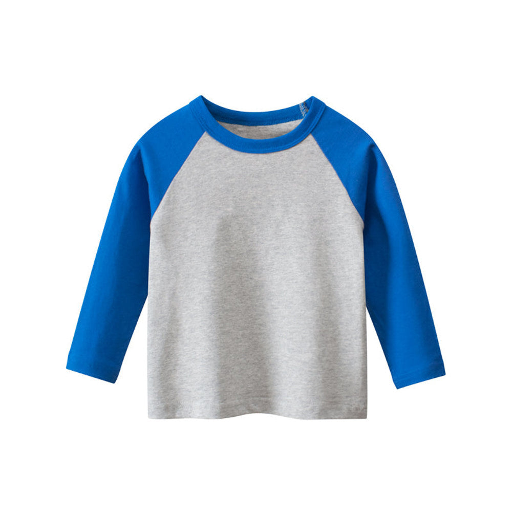 MyKids-USA® Boys Multi Colors Contrast Round Collar Long Sleeve T-Shirt