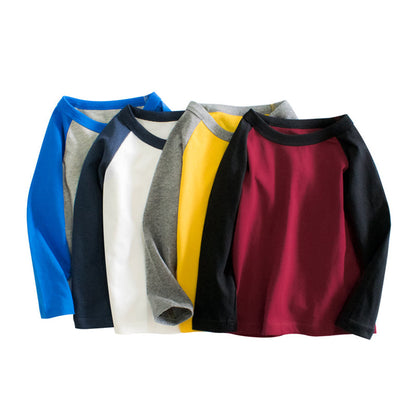 MyKids-USA® Boys Multi Colors Contrast Round Collar Long Sleeve T-Shirt