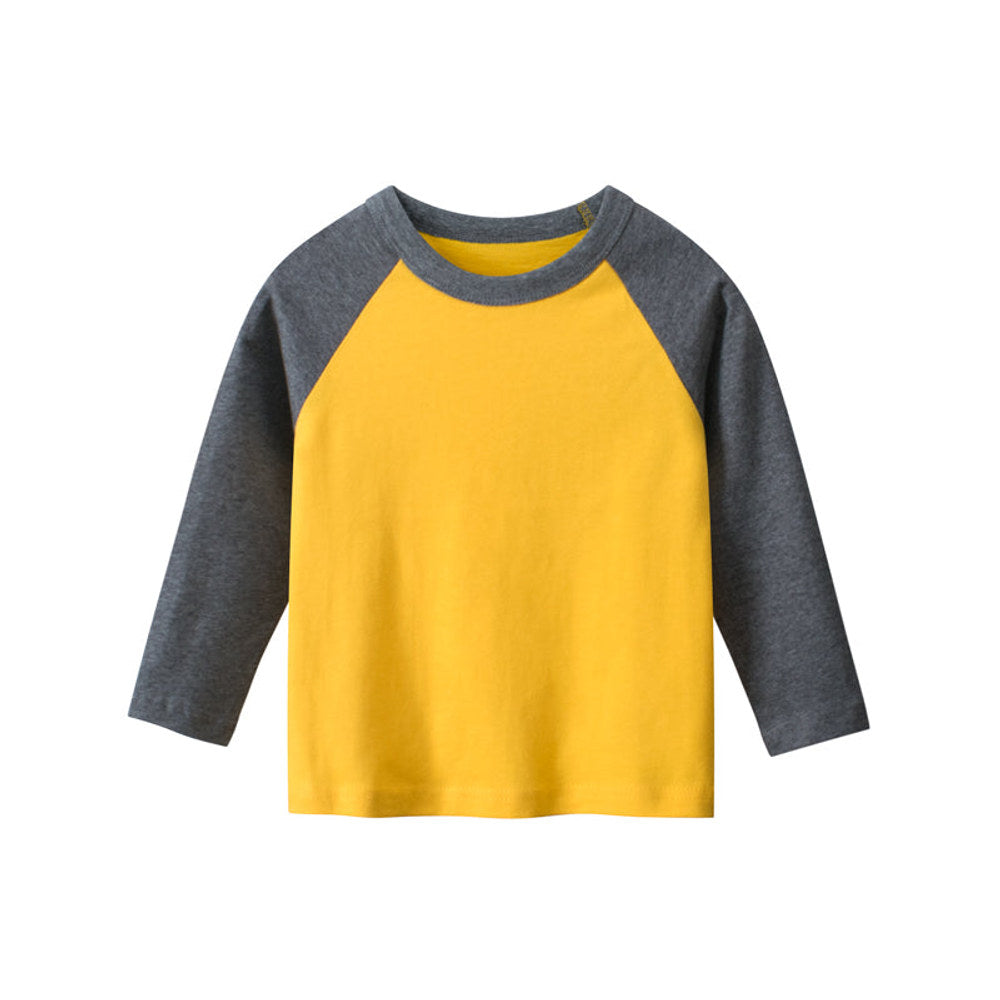 MyKids-USA® Boys Multi Colors Contrast Round Collar Long Sleeve T-Shirt