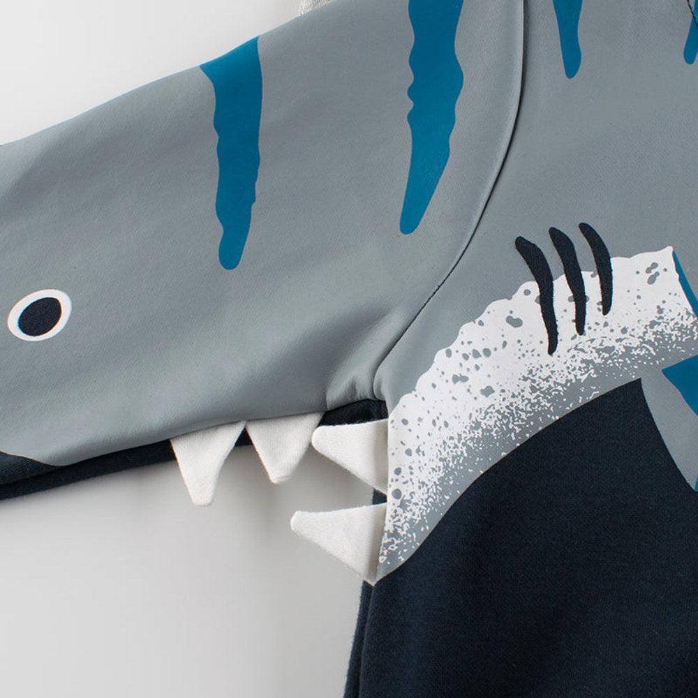 MyKids-USA® Boys Whales Print Round Collar Long-Sleeved Sweatshirt