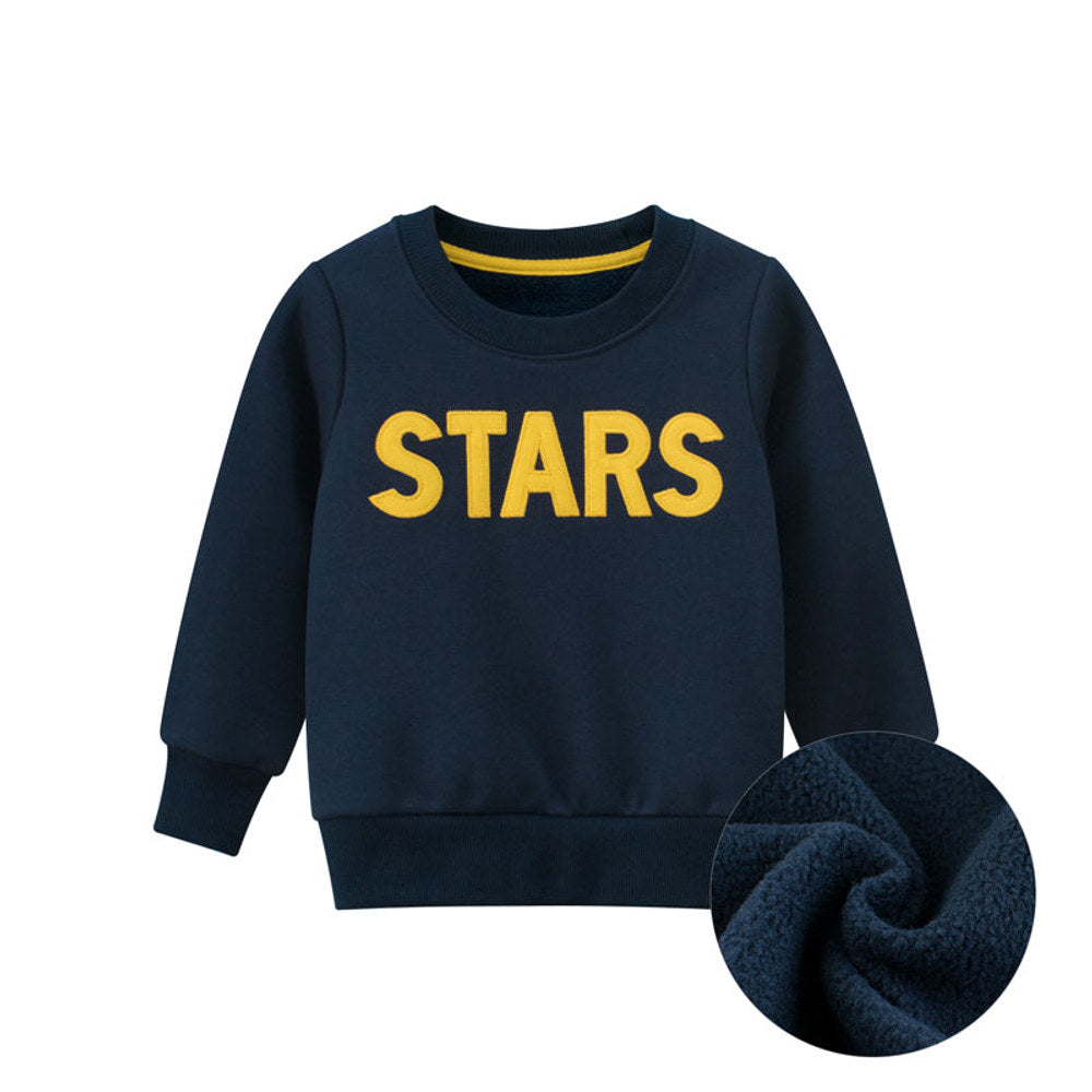 MyKids-USA® Boys Letter Print Round Collar Sweatshirt