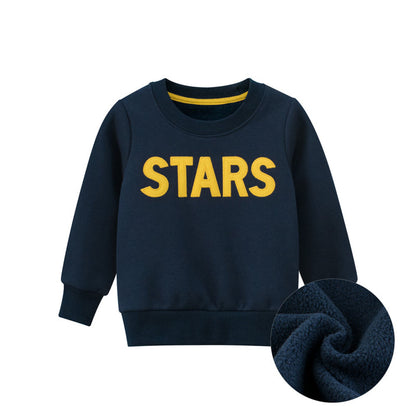 MyKids-USA® Boys Letter Print Round Collar Sweatshirt