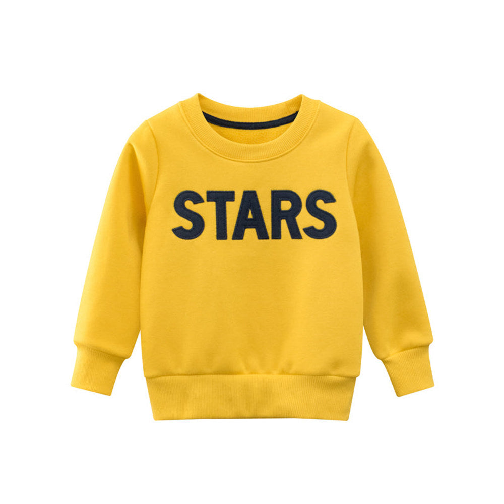 MyKids-USA® Boys Letter Print Round Collar Sweatshirt