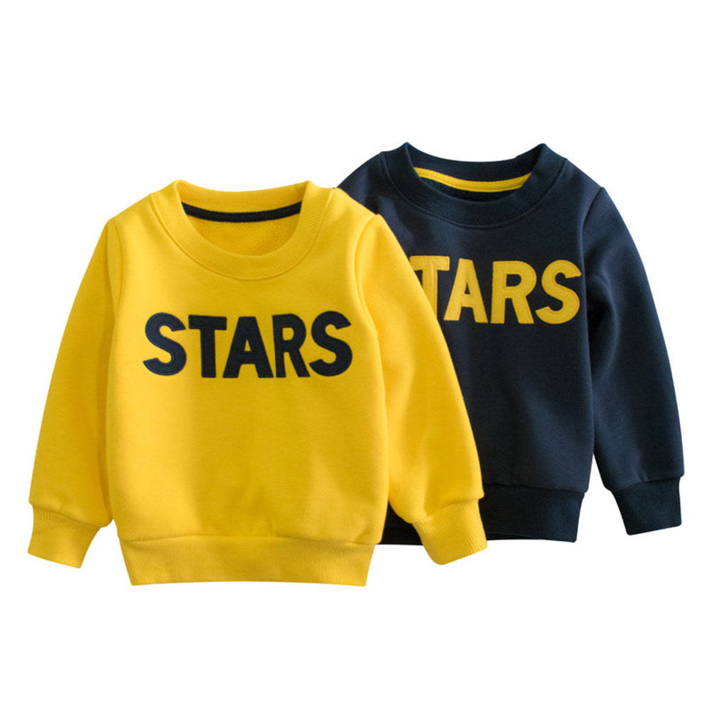 MyKids-USA® Boys Letter Print Round Collar Sweatshirt