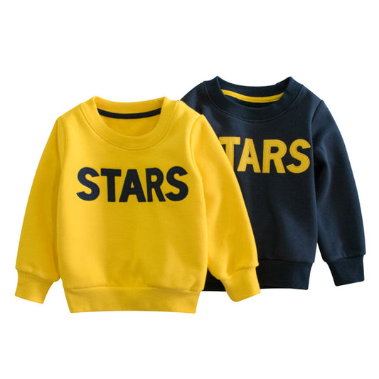 MyKids-USA® Boys Letter Print Round Collar Sweatshirt