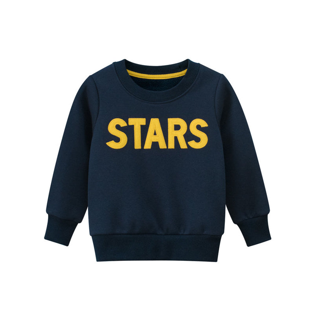 MyKids-USA® Boys Letter Print Round Collar Sweatshirt